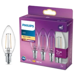 Philips LED-pære Mignon LED E14 250 lm 3-pk.