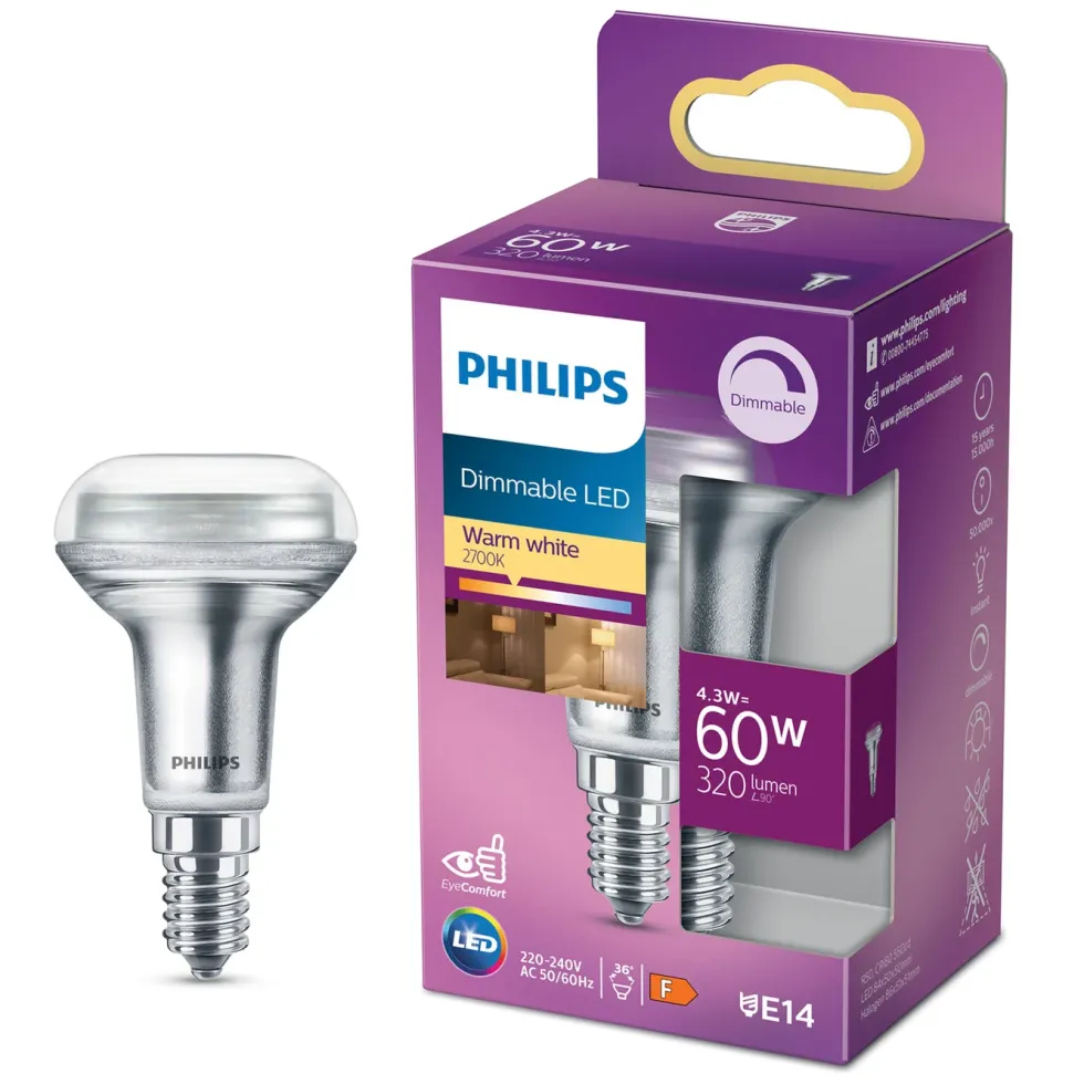 Philips LED-pære Reflektor E14 320 lm