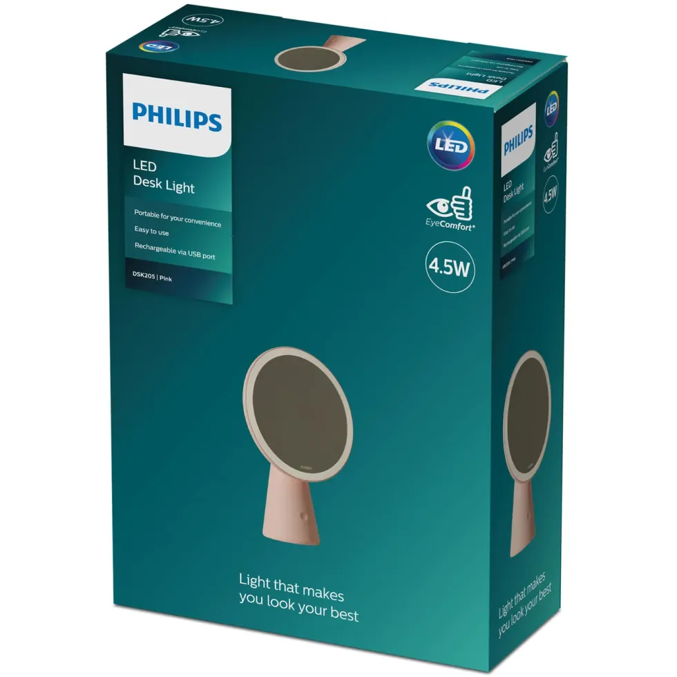Philips Sminkespeil med LED-belysning Rosa