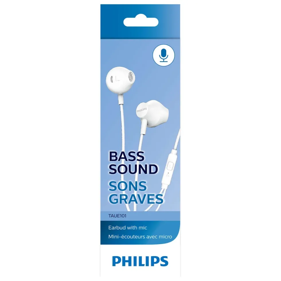 Philips TAUE101 in-ear-hodetelefoner med mikrofon Hvit