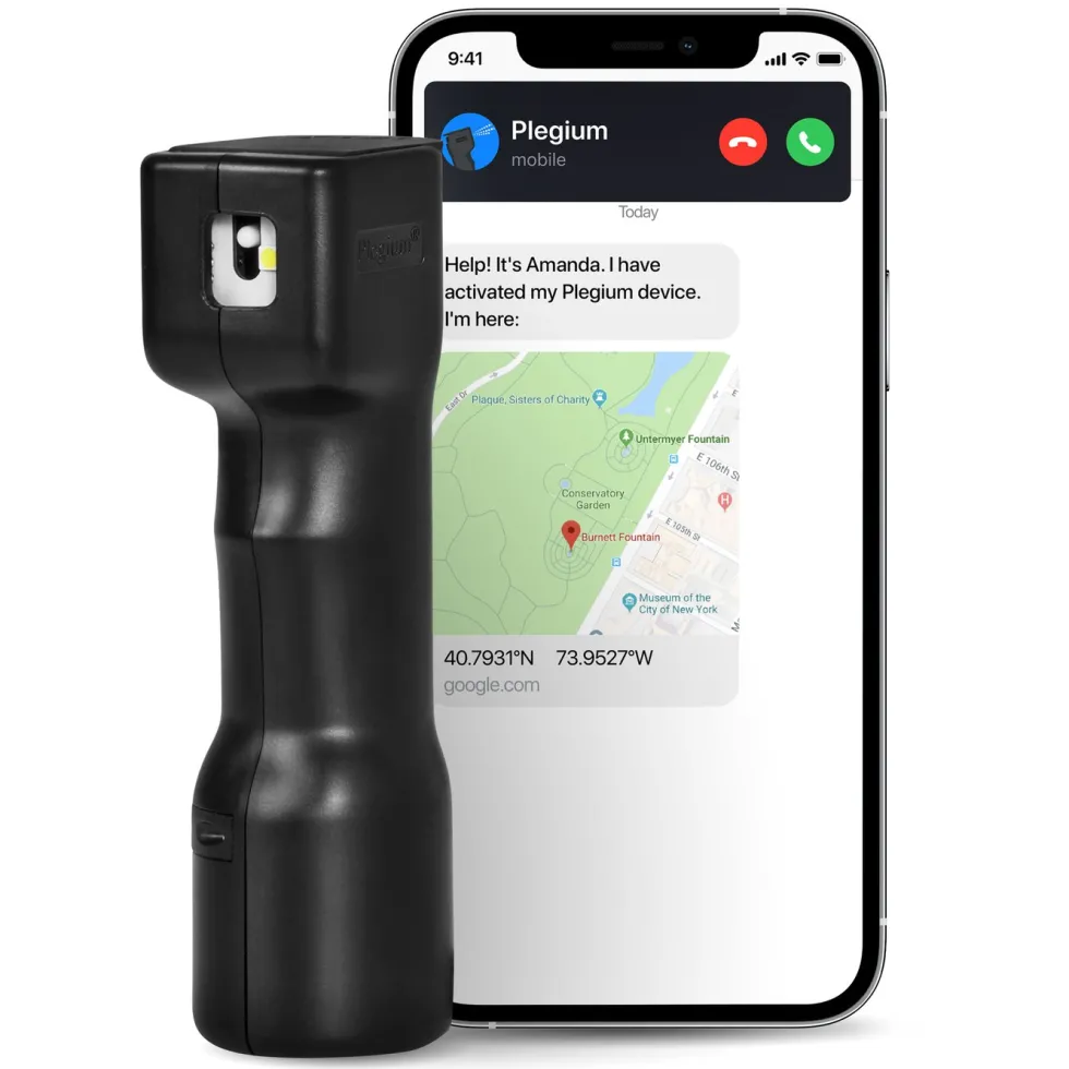 Plegium Smart forsvarsspray med Bluetooth Svart
