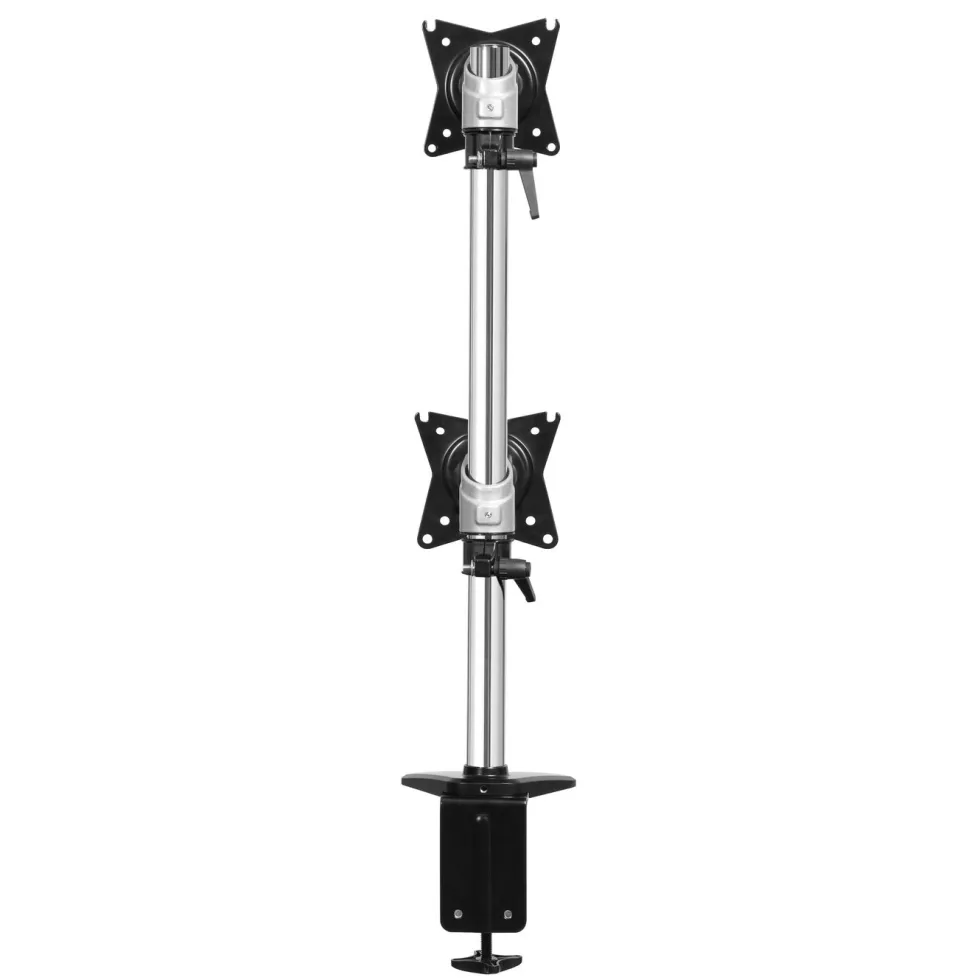 Plexgear Bordsfeste med 2 armer for skjermer på 15-27"