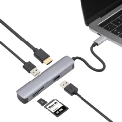 Plexgear Multiadapter for USB-C med 5 tilkoblinger