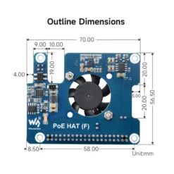 PoE+ Hat for Raspberry Pi 5