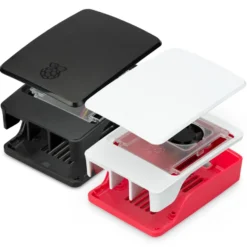 Raspberry Pi SC1159 Kabinett med vifte for Raspberry Pi 5 Model B Red/White
