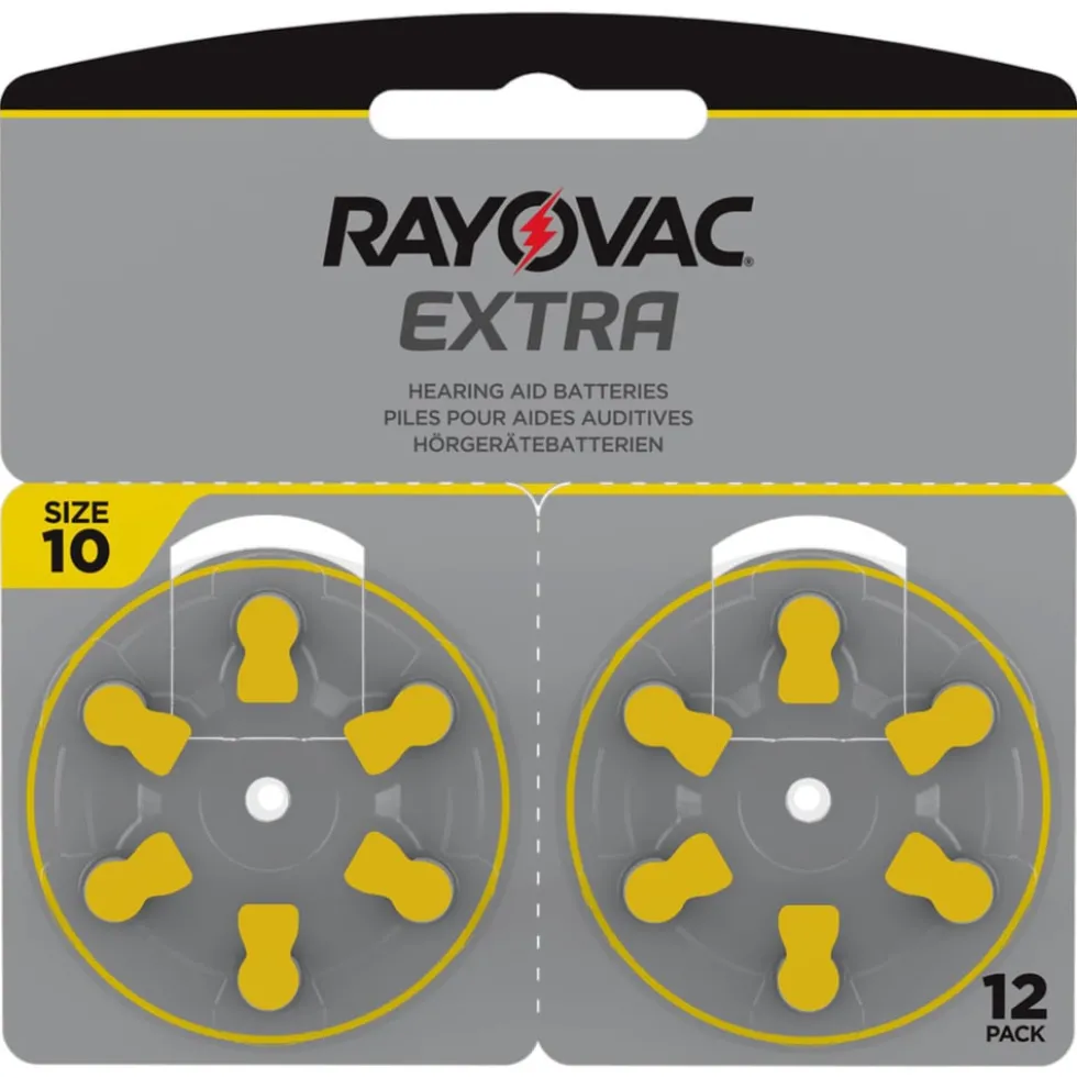 Rayovac Høreapparatbatterier Gul ZA10 12-pk.