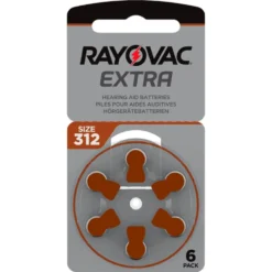 Rayovac Høreapparatbatterier Brun ZA312 6-pk.