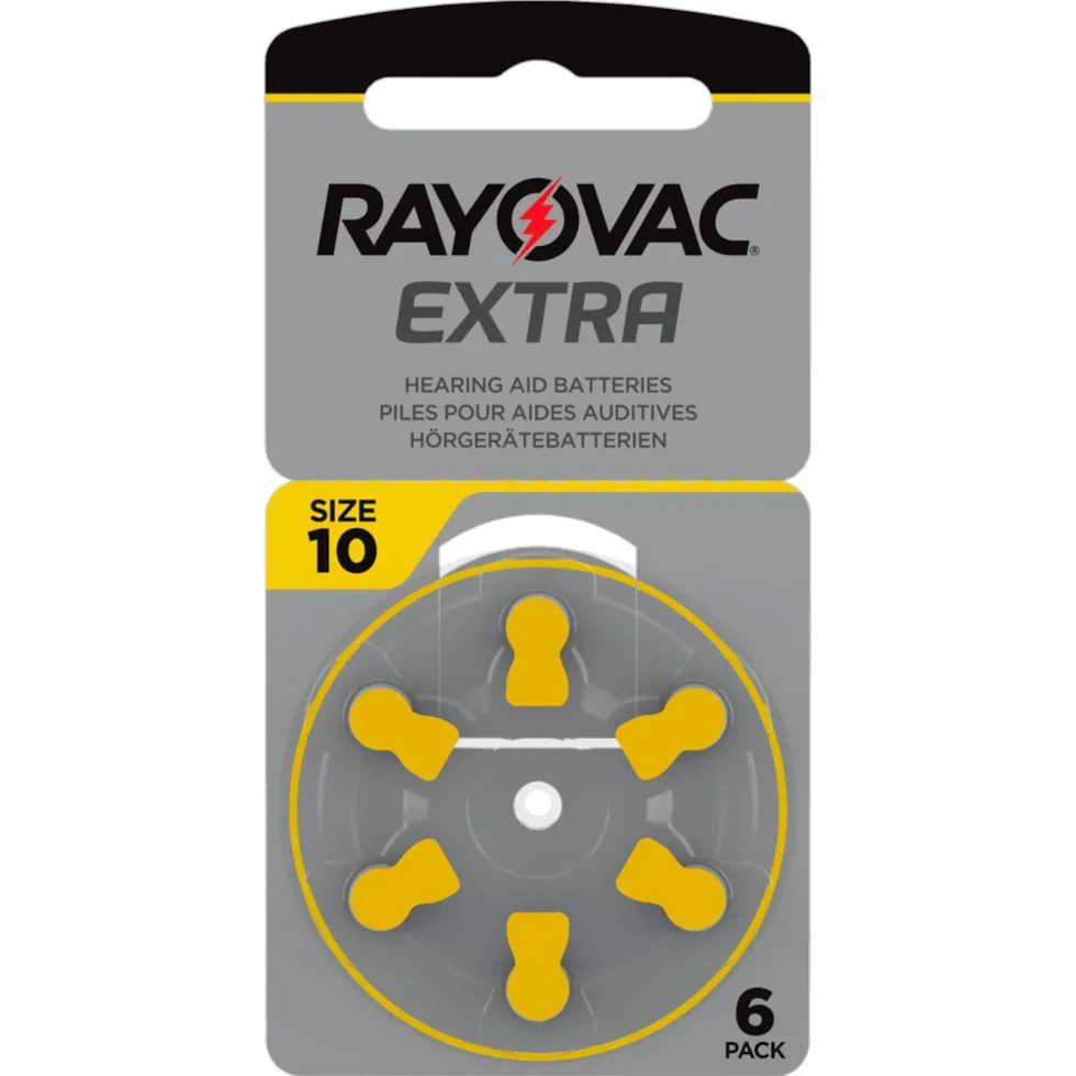 Rayovac Høreapparatbatterier Gul ZA10 6-pk.
