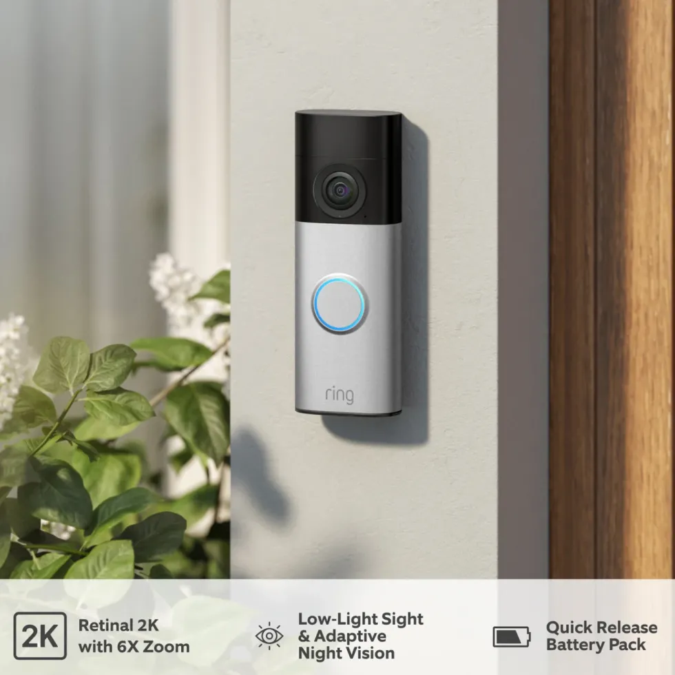 Ring Battery Video Doorbell Plus videodørklokke Nickel Silver