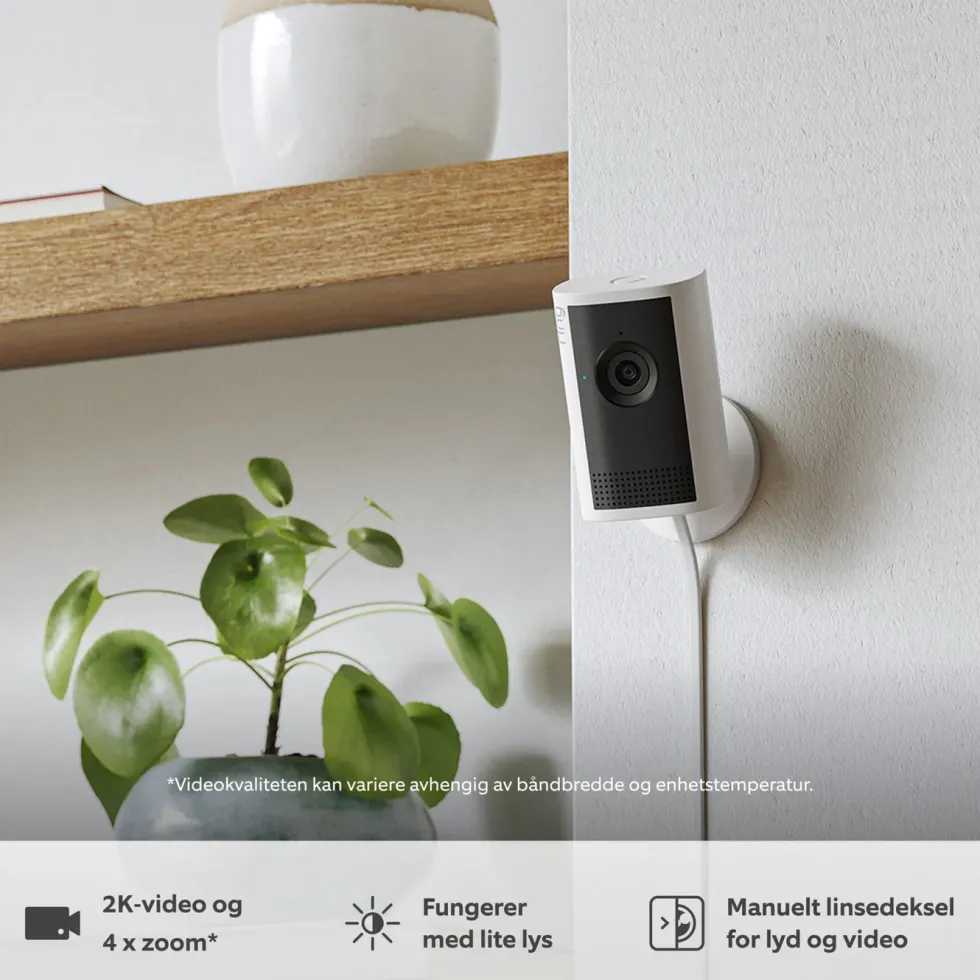 Ring Indoor Camera Plus - Retinal 2K overvåkingskamera Svart