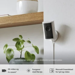 Ring Indoor Camera Plus - Retinal 2K overvåkingskamera Hvit