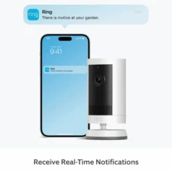 Ring Outdoor Cam Plus Battery - Retinal 2K overvåkingskamera Hvit