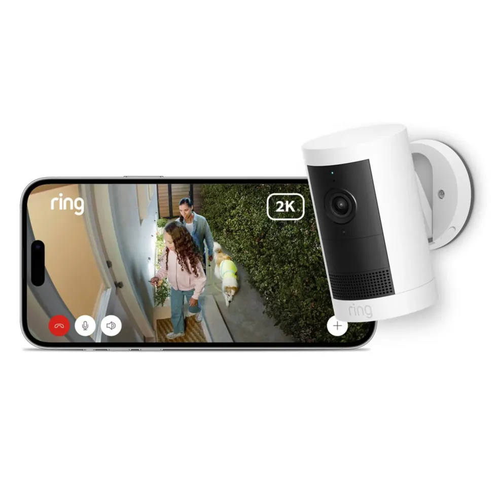 Ring Outdoor Cam Plus Battery - Retinal 2K overvåkingskamera Hvit
