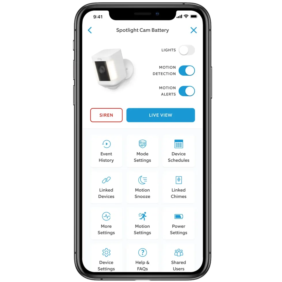 Ring Spotlight Cam Plus Battery Trådløst overvåkingskamera Hvit