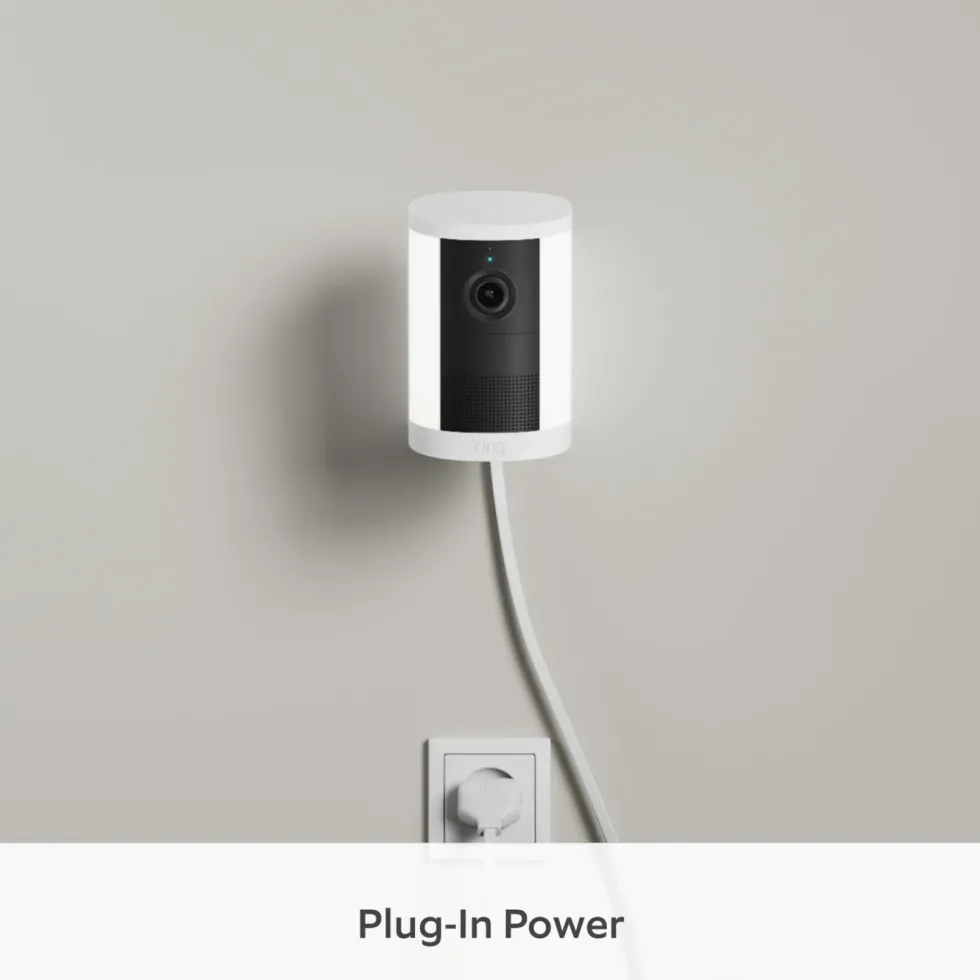Ring Spotlight Cam Pro plug-in overvåkingskamera Hvit