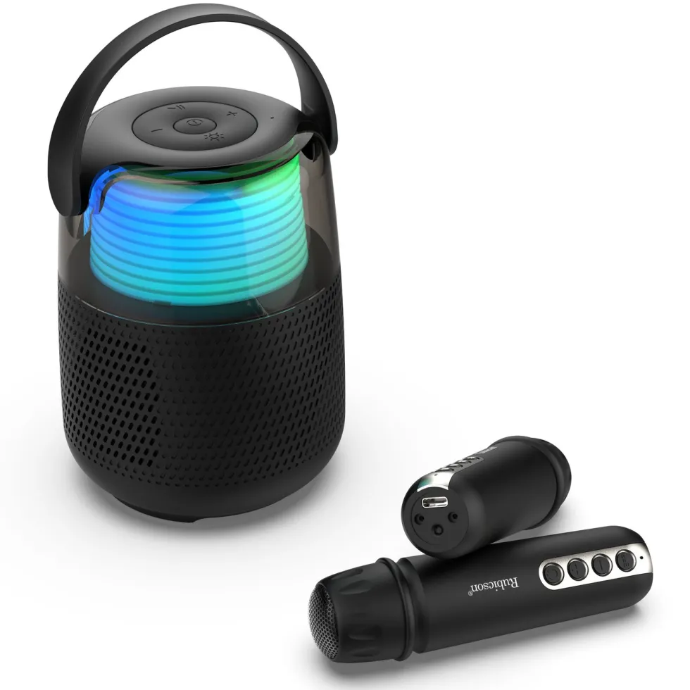 Rubicson Karaokehøyttaler med to trådløse mikrofoner