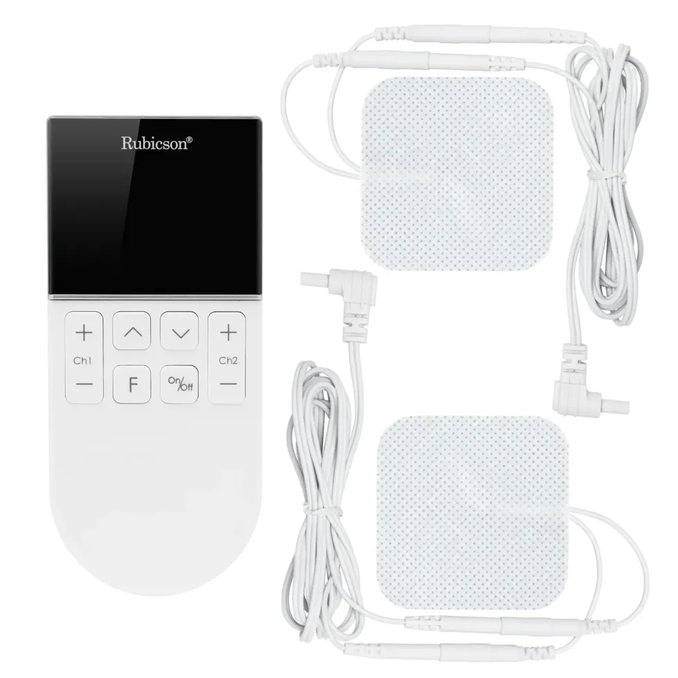 Rubicson TENS/EMS-muskelstimulator med 4 elektrodeplater