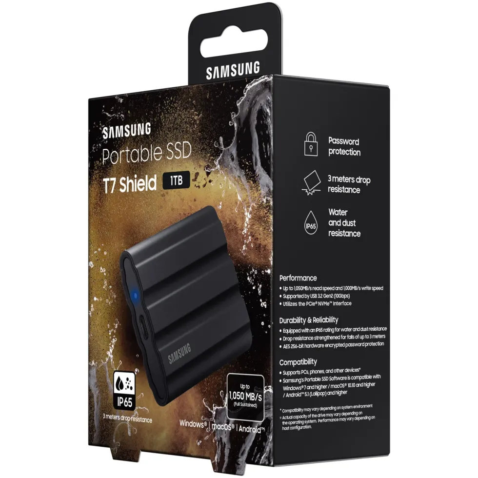 Samsung T7 Shield Ekstern SSD-disk 1 TB