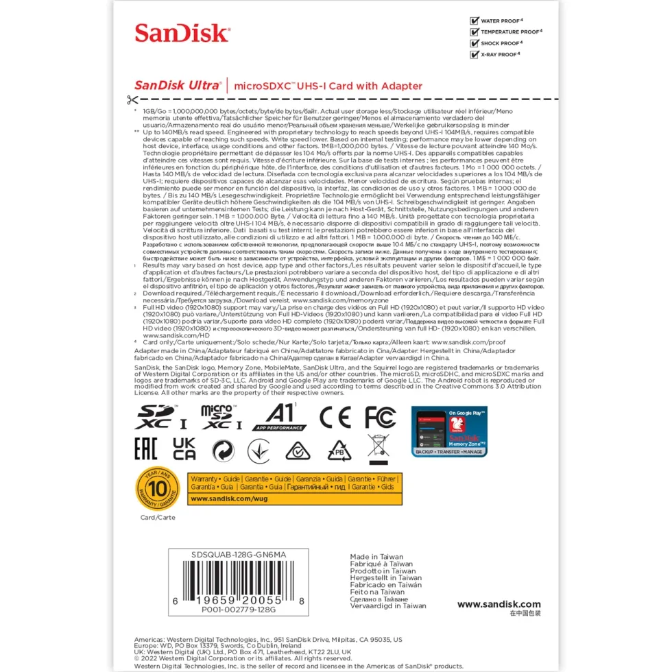 Sandisk Ultra Micro-SD-kort 128 GB SDXC