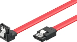 SATA 6 Gb/s-kabel med lås, vinklet/rett 0,5 m