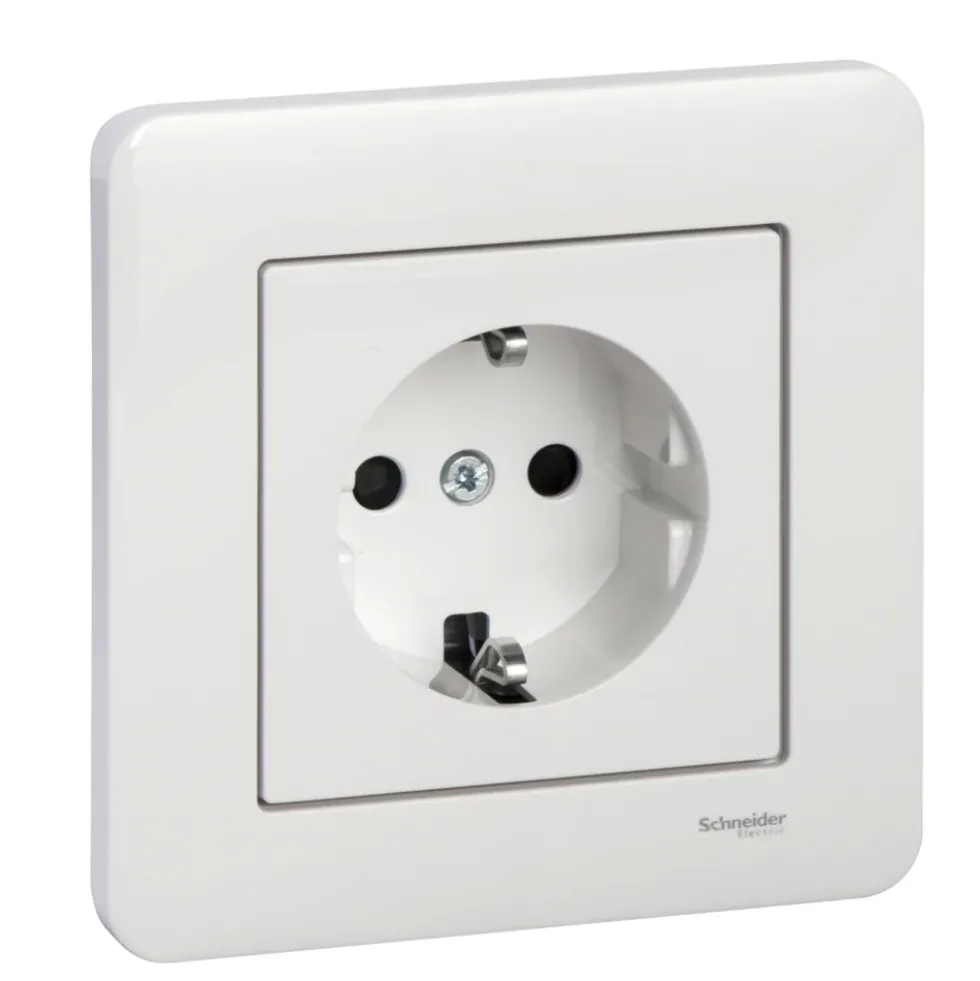 Schneider Electric Exxact Jordet stikkontakt 1-veis – Innfelt