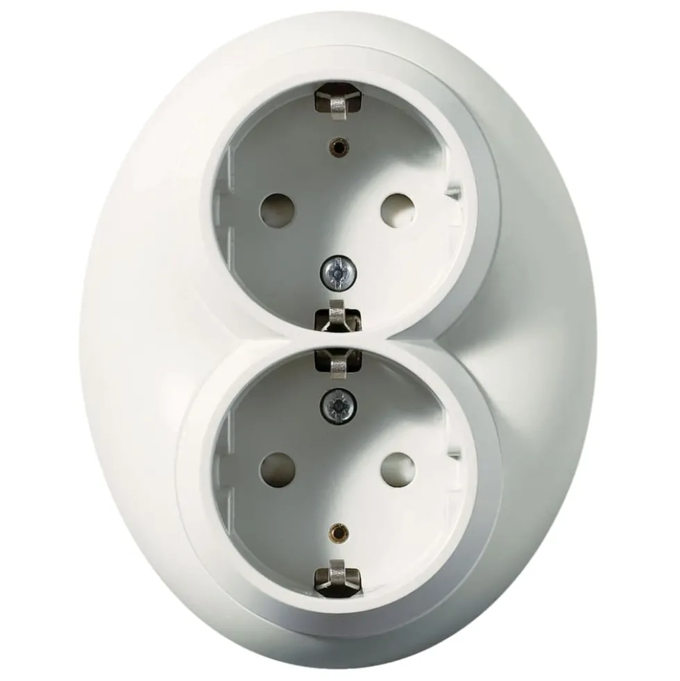 Schneider Electric Renova Jordet vegguttak 2-veis Innfelt Hvit