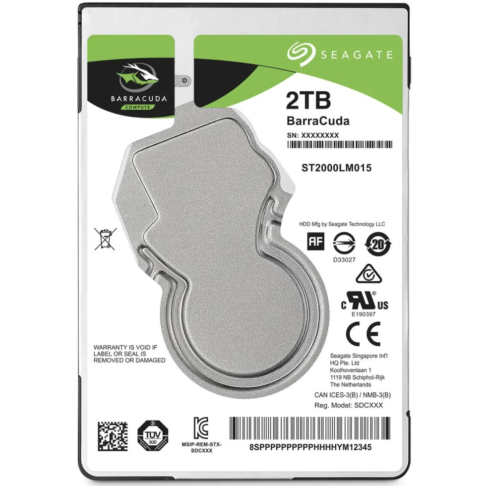 Seagate Barracuda Laptop Intern harddisk 2,5" 2 TB
