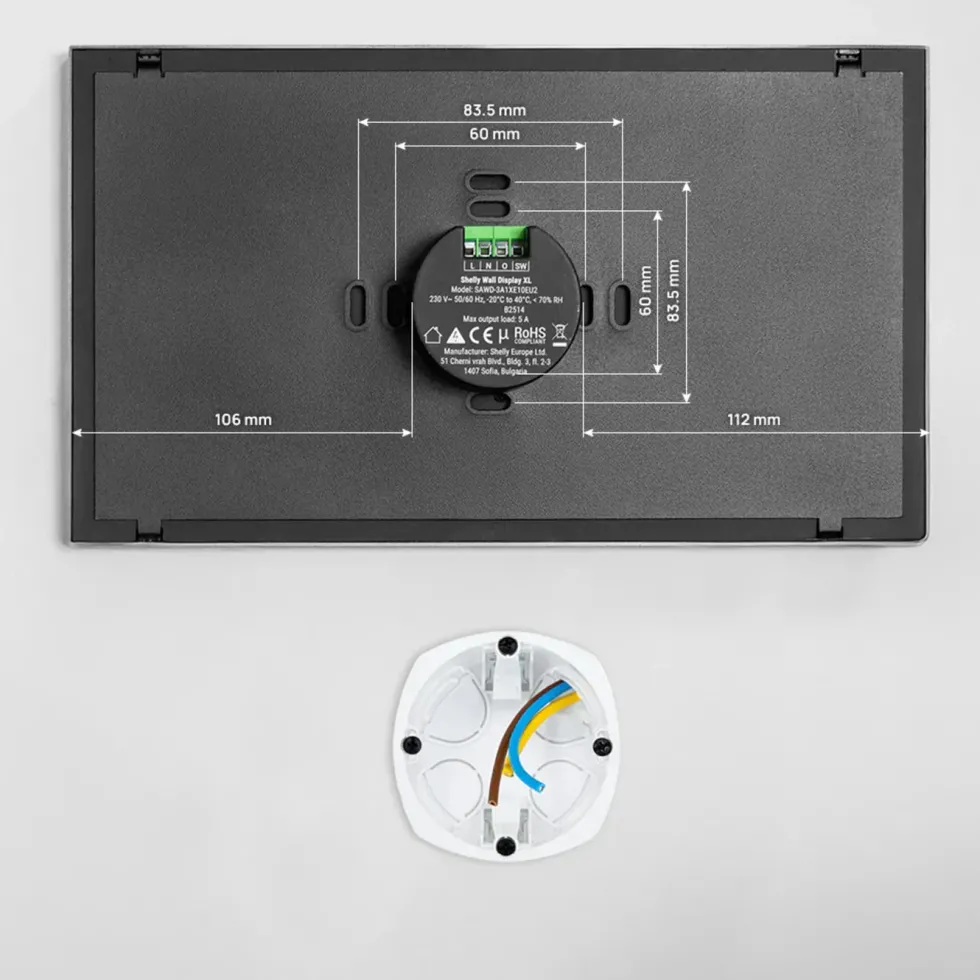 Shelly Wall Display XL smart kontrollpanel Grå