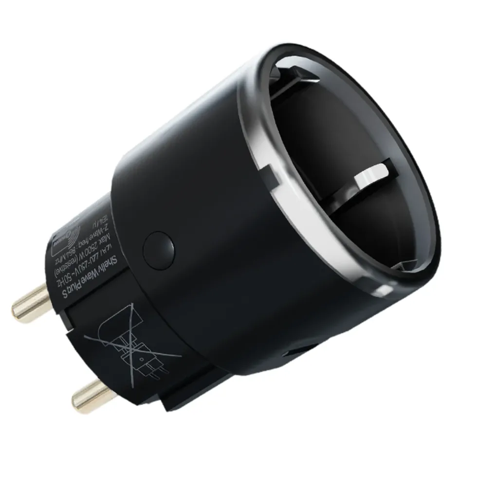 Shelly Wave Plug S LR – smart Z-Wave-plugg med energimåling Svart