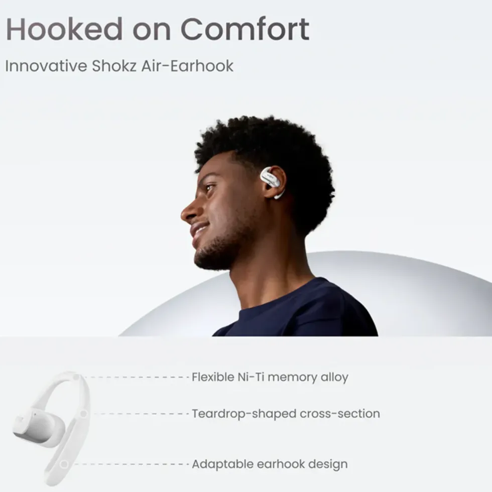Shokz OpenFit Air Trådløse hodetelefoner Hvit