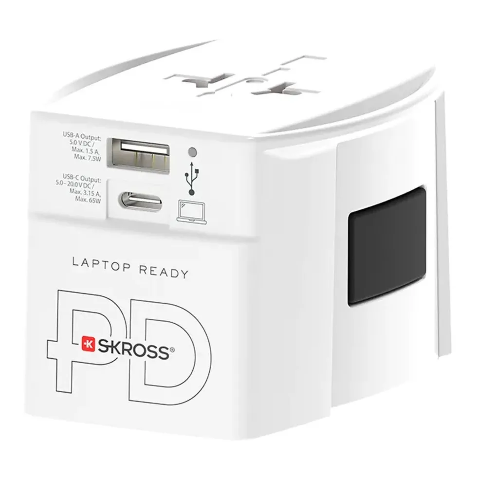Skross AC65PD ujordet reiseadapter med USB PD 65W