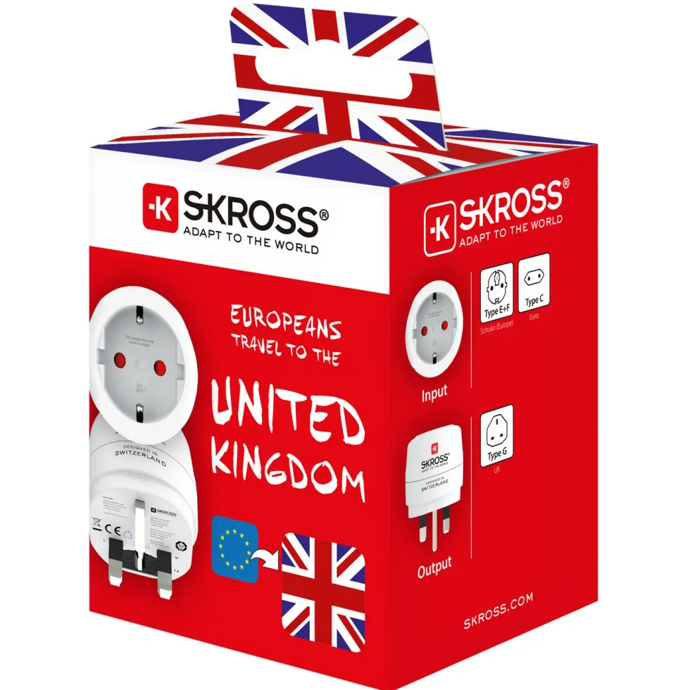 Skross Jordet reiseadapter Storbritannia