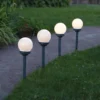 Solcelledrevet LED-lampe Ø10 cm 4-pk.