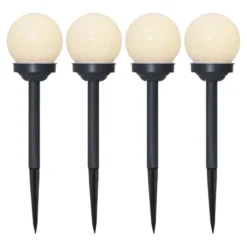 Solcelledrevet LED-lampe Ø10 cm 4-pk.