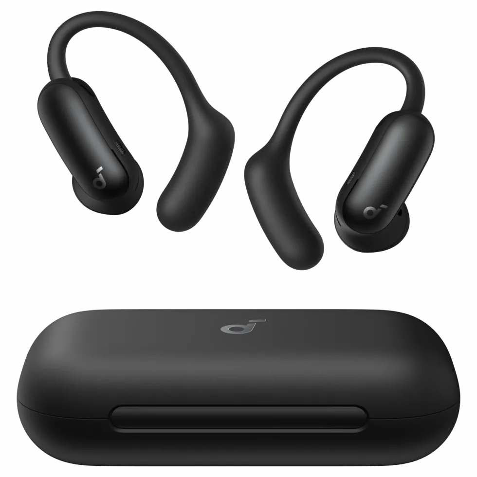 Soundcore AeroFit 2 Pro open ear-hodetelefoner med støyreduksjon Svart
