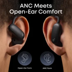 Soundcore AeroFit 2 Pro open ear-hodetelefoner med støyreduksjon Svart