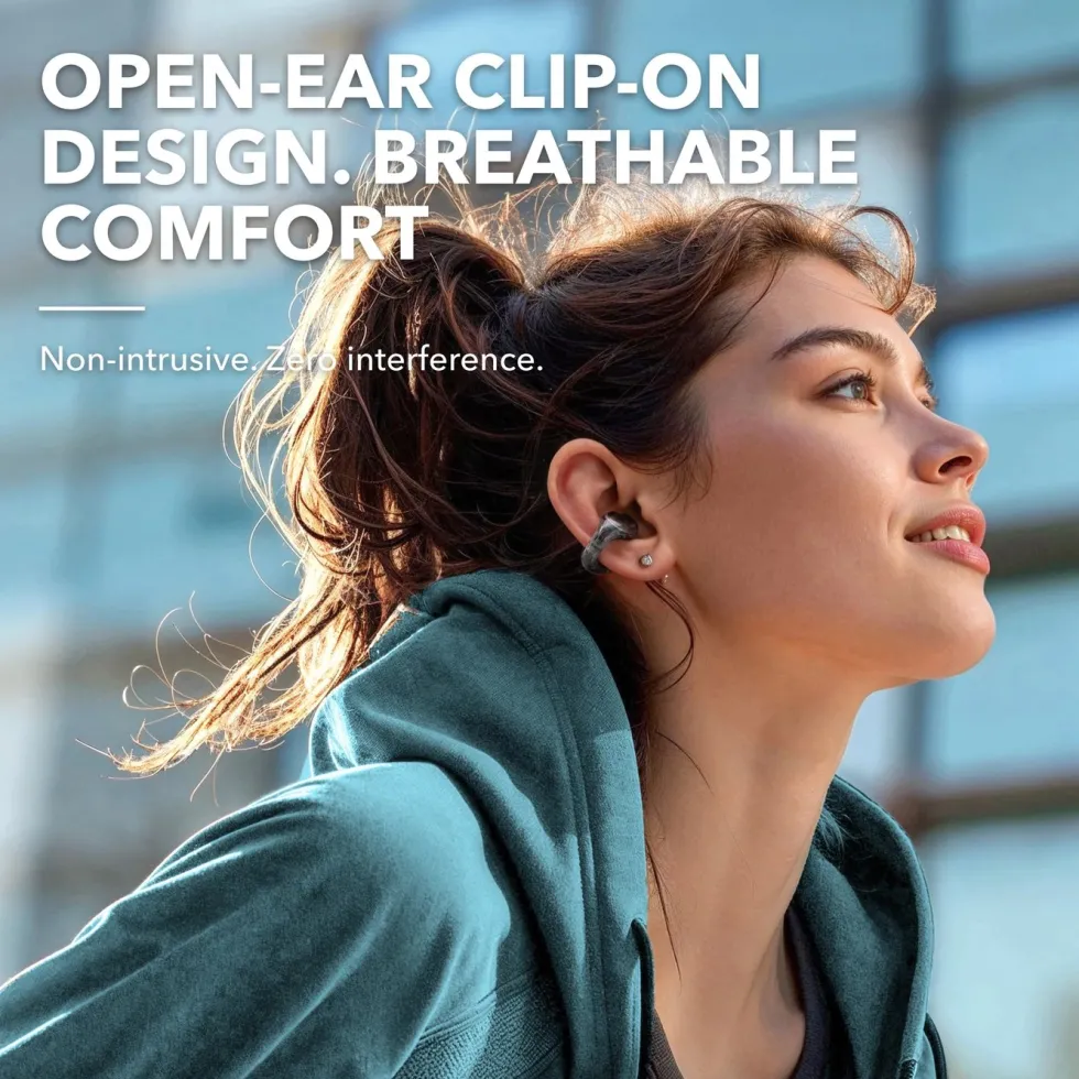 Soundcore C30i open ear-hodetelefoner med clip-on-design Svart