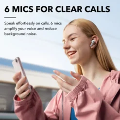 Soundcore Liberty 4 NC trådløse hodetelefoner med støyreduksjon Clear White