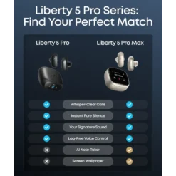Soundcore Liberty 5 Pro trådløse in-ear-hodetelefoner Svart