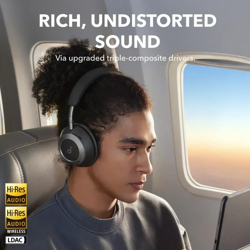 Soundcore Space One Pro Trådløse ANC-hodetelefoner Jet Black