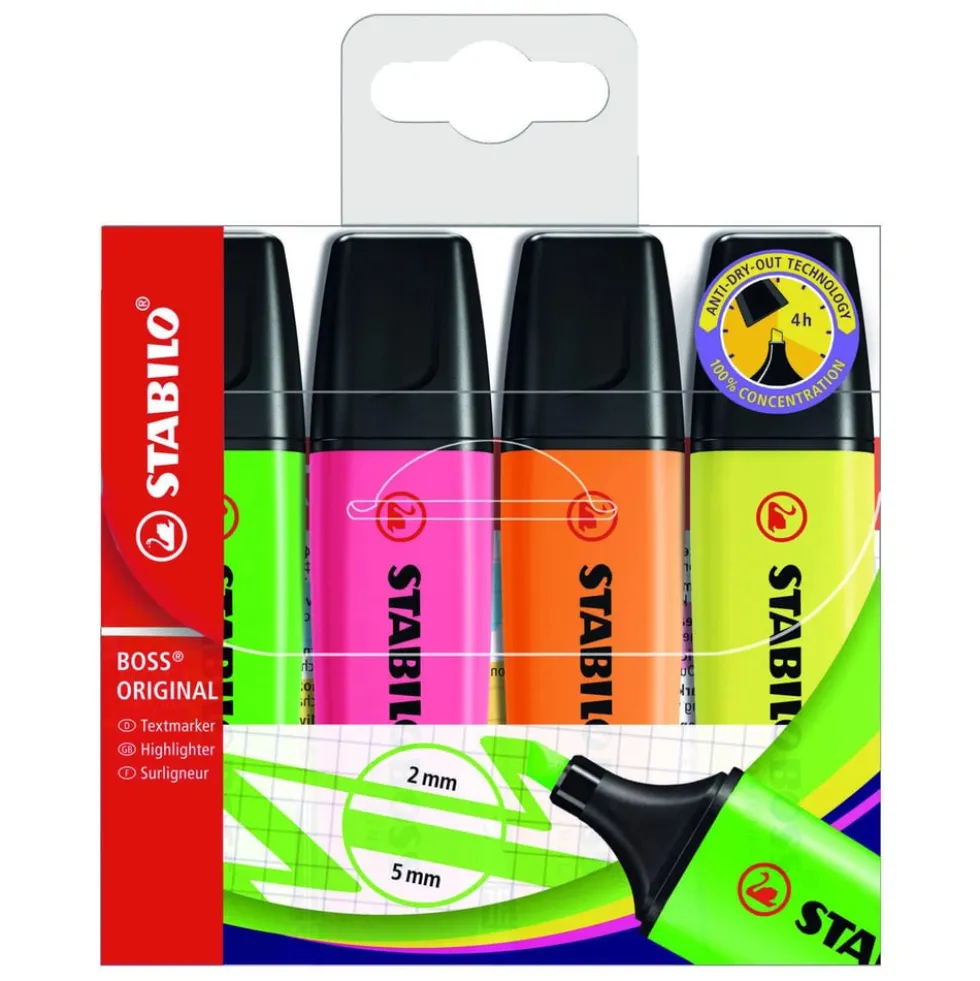 Stabilo Boss Original tekstmarkere 4-pk.