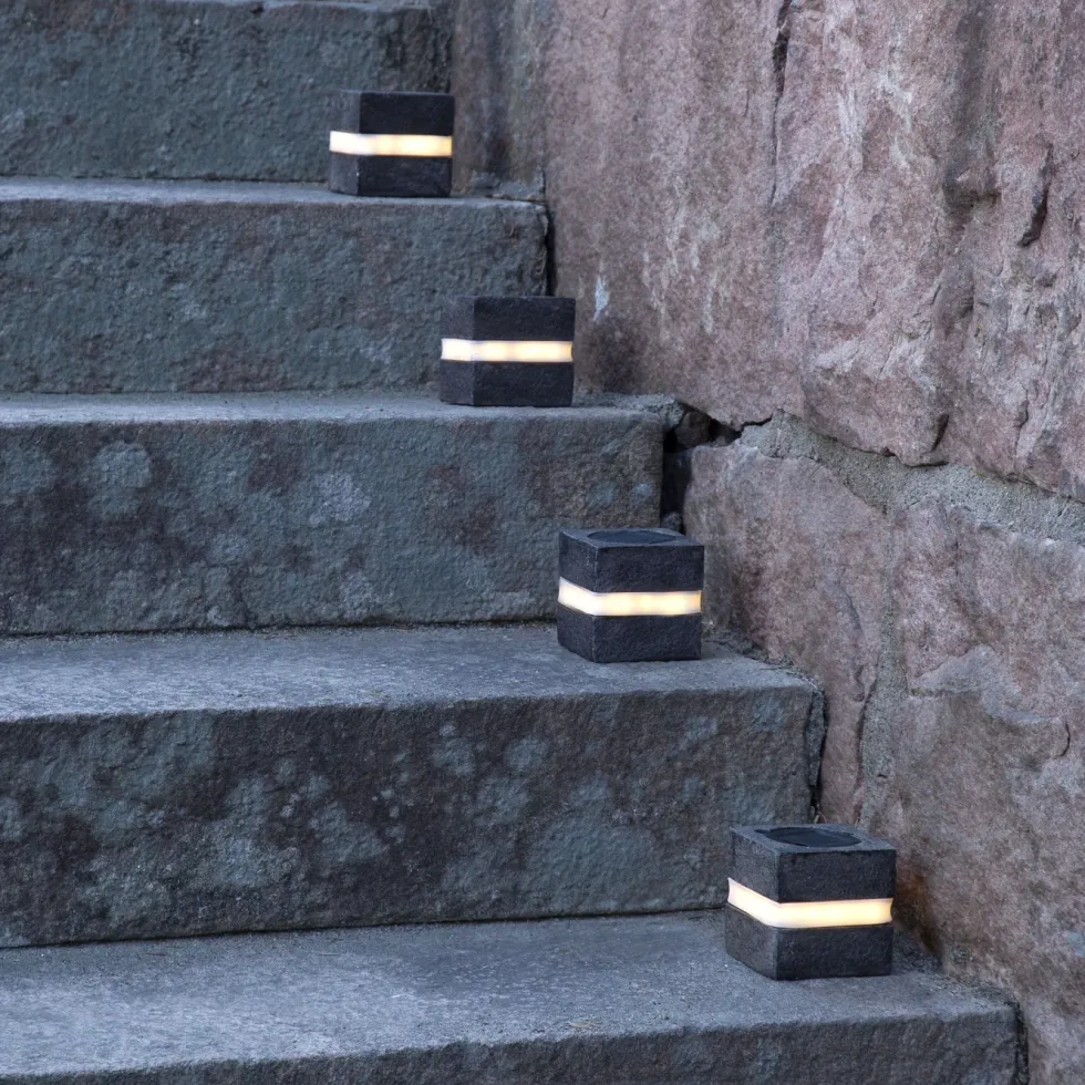 Star Trading Stonecube Hagesbelysning med solceller 2-pk.