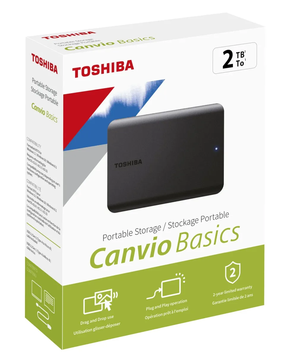 Toshiba Canvio Basics Ekstern harddisk 2 TB