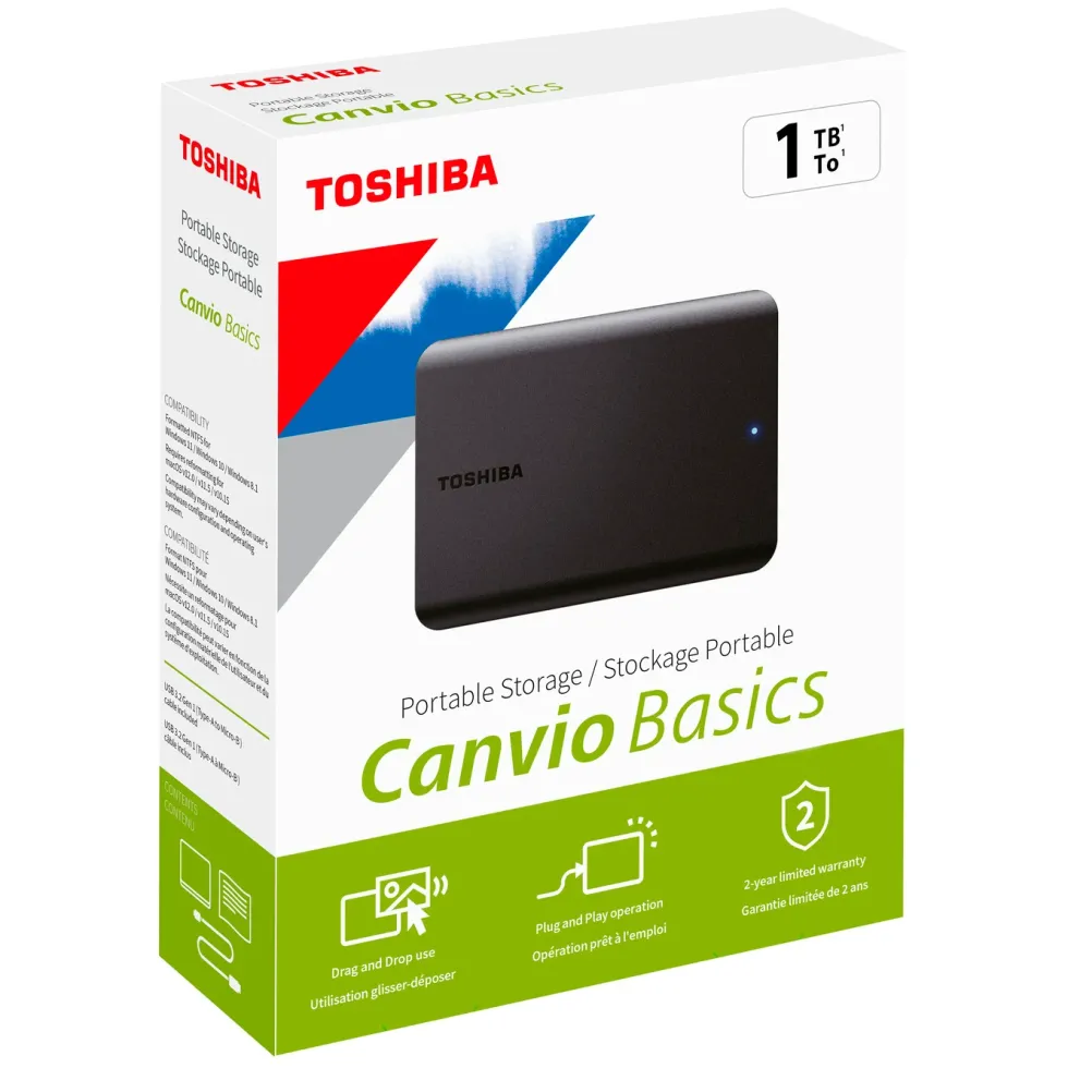 Toshiba Canvio Basics Ekstern harddisk 1 TB