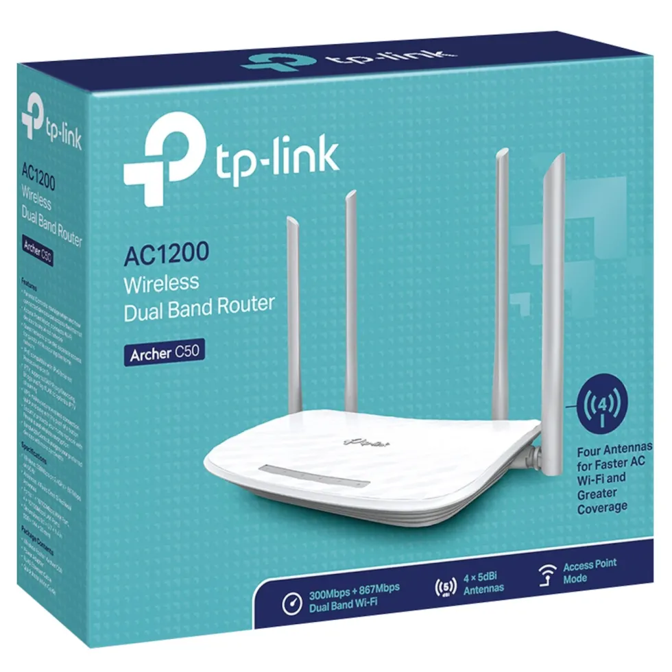 TP-Link Archer C50 Trådløs ruter AC1200