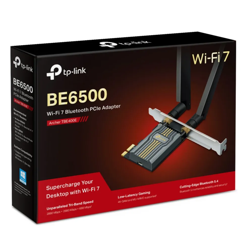 TP-Link Archer TBE400E Wi-Fi 7 PCI-express nettverkskort