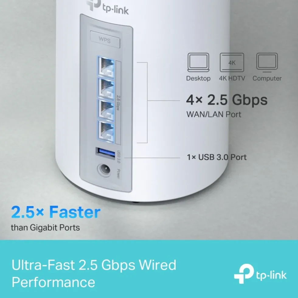 TP-Link Deco BE65 Mesh-ruter med Wifi 7 BE9300 1-pk.
