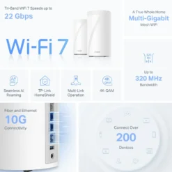 TP-Link Deco BE85 Mesh-ruter med Wifi 7 BE19000 1-pk.