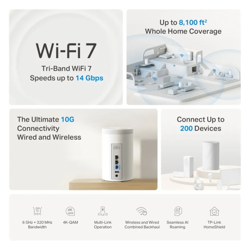 TP-Link Deco BE68 wifi 7 mesh-system 3-pack