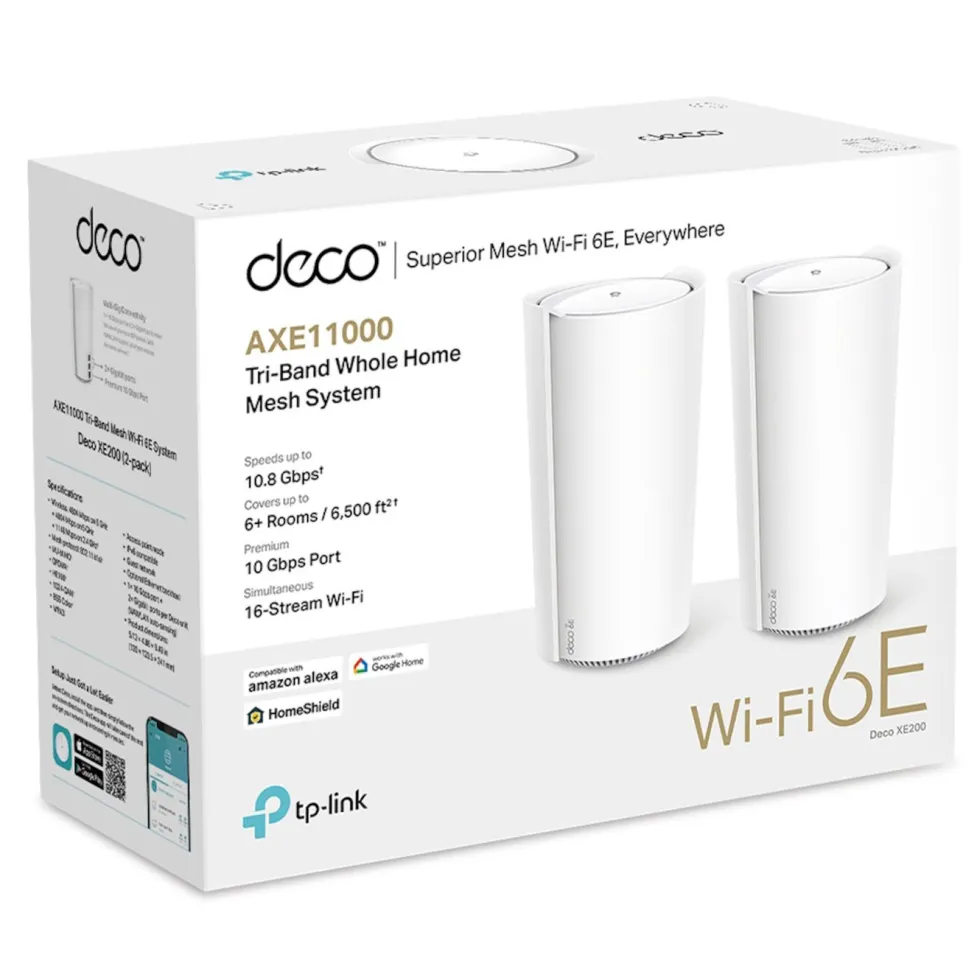 TP-Link Deco XE200 Mesh-ruter med Wifi 6E AXE11000 1-pk.